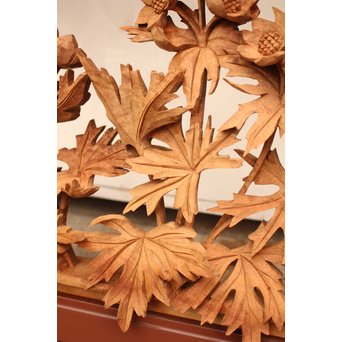 草花木彫欄間 2枚1組　R2105 