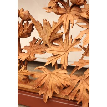 草花木彫欄間 2枚1組　R2105 