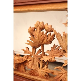 草花木彫欄間 2枚1組　R2105 