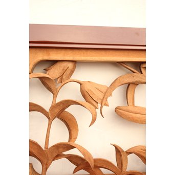 草花木彫欄間 2枚1組　R2105 