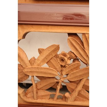 草花木彫欄間 2枚1組　R2105 