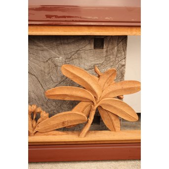 草花木彫欄間 2枚1組　R2105 