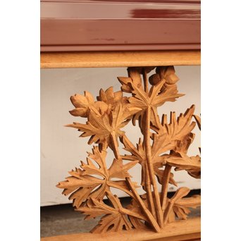 草花木彫欄間 2枚1組　R2105 