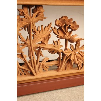 草花木彫欄間 2枚1組　R2105 