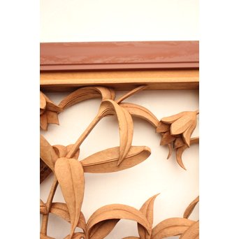 草花木彫欄間 2枚1組　R2105 