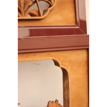 草花木彫欄間 2枚1組　R2105 