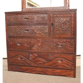 軽井沢彫 9点家具文具一式　T388 