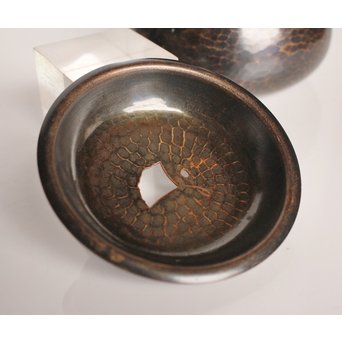 玉川堂 紫金色鎚肌銅製 湯沸 建水 茶筒 セット  K497　 