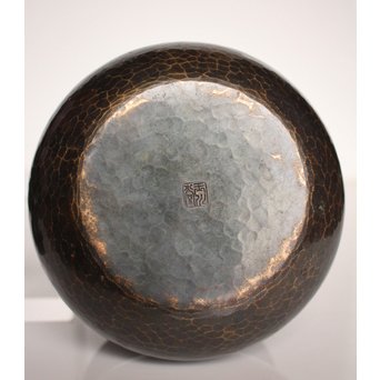 玉川堂 紫金色鎚肌銅製 湯沸 建水 茶筒 セット  K497　 