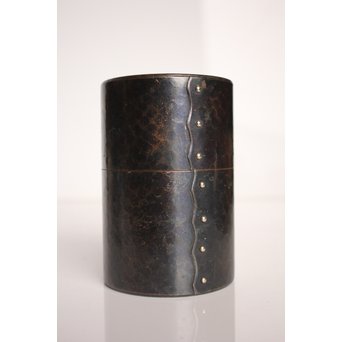 玉川堂 紫金色鎚肌銅製 湯沸 建水 茶筒 セット  K497　 