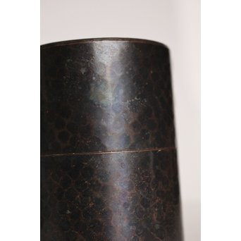 玉川堂 紫金色鎚肌銅製 湯沸 建水 茶筒 セット  K497　 