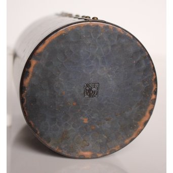 玉川堂 紫金色鎚肌銅製 湯沸 建水 茶筒 セット  K497　 