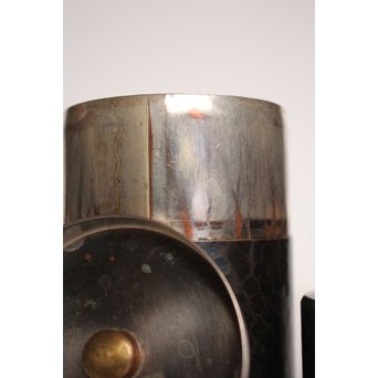 玉川堂 紫金色鎚肌銅製 湯沸 建水 茶筒 セット  K497　 