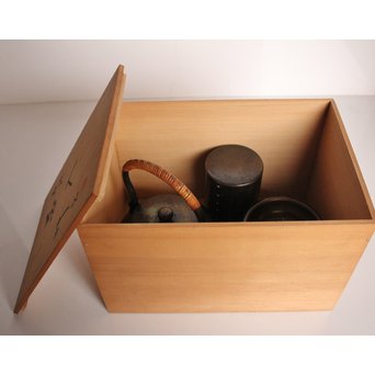 玉川堂 紫金色鎚肌銅製 湯沸 建水 茶筒 セット  K497　 