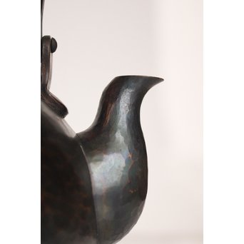 玉川堂 紫金色鎚肌銅製 湯沸 建水 茶筒 セット  K497　 