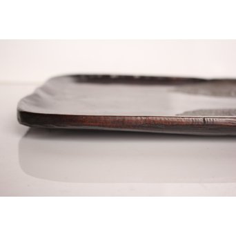 紫檀風唐木蕪型煎茶盆/香盆　K504 