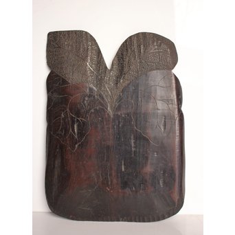 紫檀風唐木蕪型煎茶盆/香盆　K504 