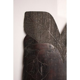 紫檀風唐木蕪型煎茶盆/香盆　K504 