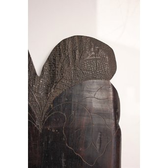 紫檀風唐木蕪型煎茶盆/香盆　K504 