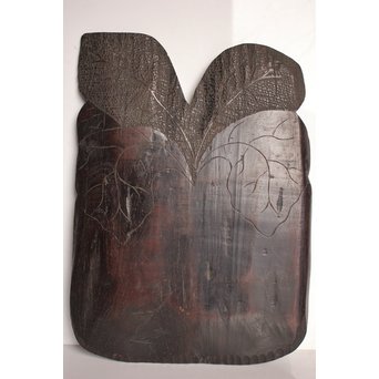 紫檀風唐木蕪型煎茶盆/香盆　K504 