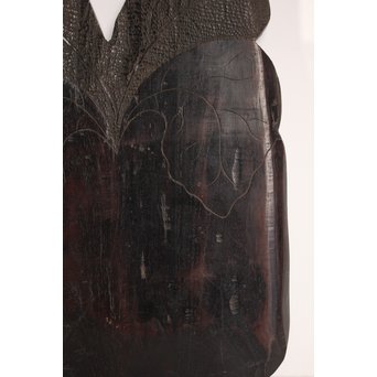 紫檀風唐木蕪型煎茶盆/香盆　K504 