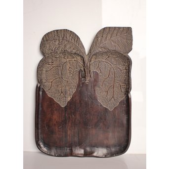 紫檀風唐木蕪型煎茶盆/香盆　K504