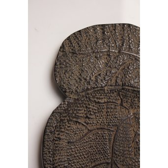 紫檀風唐木蕪型煎茶盆/香盆　K504 