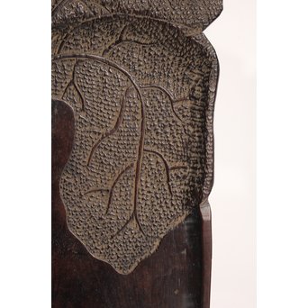 紫檀風唐木蕪型煎茶盆/香盆　K504 