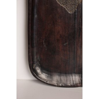 紫檀風唐木蕪型煎茶盆/香盆　K504 