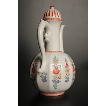 13代 酒井田 柿右衛門 錦唐花文水注  K506 