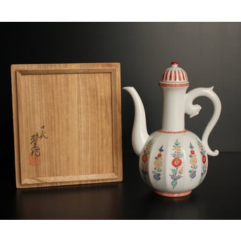 13代 酒井田 柿右衛門 錦唐花文水注  K506