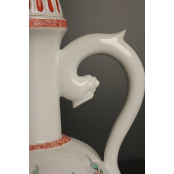 13代 酒井田 柿右衛門 錦唐花文水注  K506 