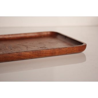 大野 昭和斎 桑葡萄杢香盆/煎茶盆  K507 