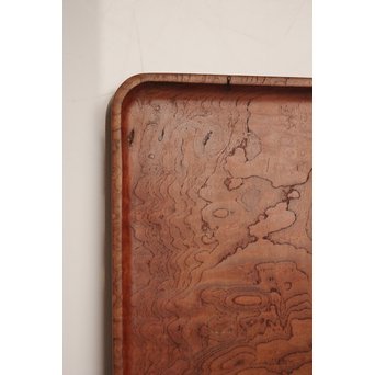 大野 昭和斎 桑葡萄杢香盆/煎茶盆  K507 