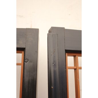 黒枠2層ケンドン式障子戸 2枚1組　F191 隙間ができ無いように　片方にでっぱりがあります