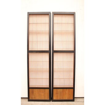 黒枠2層ケンドン式障子戸 2枚1組　F191 B面　片側に障子を貼る仕様です　現状は透かし