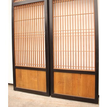 黒枠2層ケンドン式障子戸 2枚1組　F191 