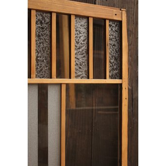 細分化ガラスの白い小型ガラス戸 2枚1組　D157 