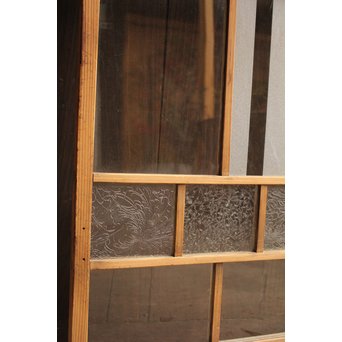 細分化ガラスの白い小型ガラス戸 2枚1組　D157 