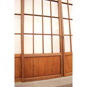 モールとクリアガラスの市松ガラス戸 4枚1組　GD1040 