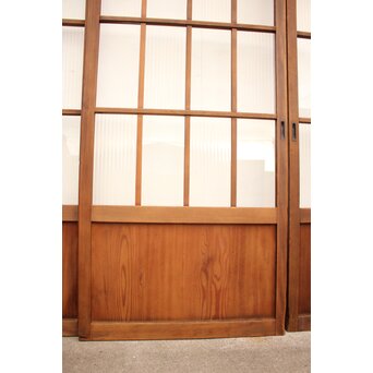 モールとクリアガラスの市松ガラス戸 4枚1組　GD1040 