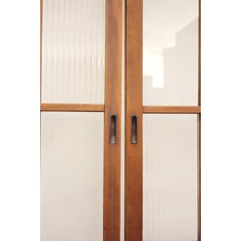 モールとクリアガラスの市松ガラス戸 4枚1組　GD1040 