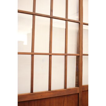 モールとクリアガラスの市松ガラス戸 4枚1組　GD1040 