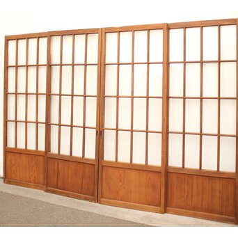 モールとクリアガラスの市松ガラス戸 4枚1組　GD1040 