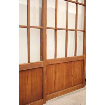 モールとクリアガラスの市松ガラス戸 4枚1組　GD1040 