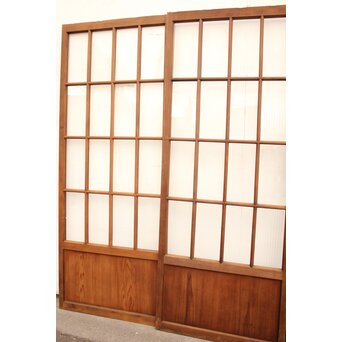 モールとクリアガラスの市松ガラス戸 4枚1組　GD1040 