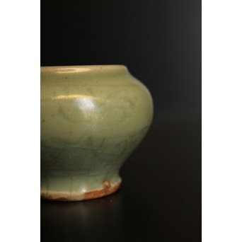 中国陶磁 天龍寺青磁 元~明 茶入　K514 