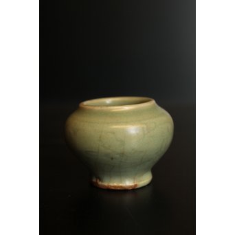 中国陶磁 天龍寺青磁 元~明 茶入　K514 