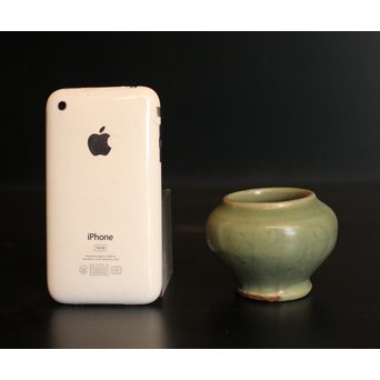 中国陶磁 天龍寺青磁 元~明 茶入　K514 