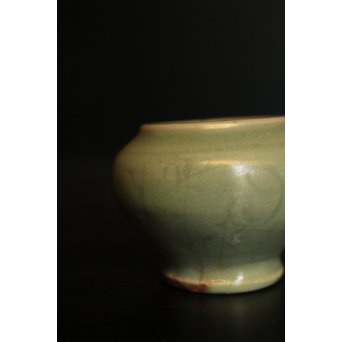 中国陶磁 天龍寺青磁 元~明 茶入　K514 